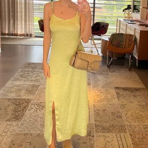 Nasty Gal Satin Maxi Green Swirl Dress